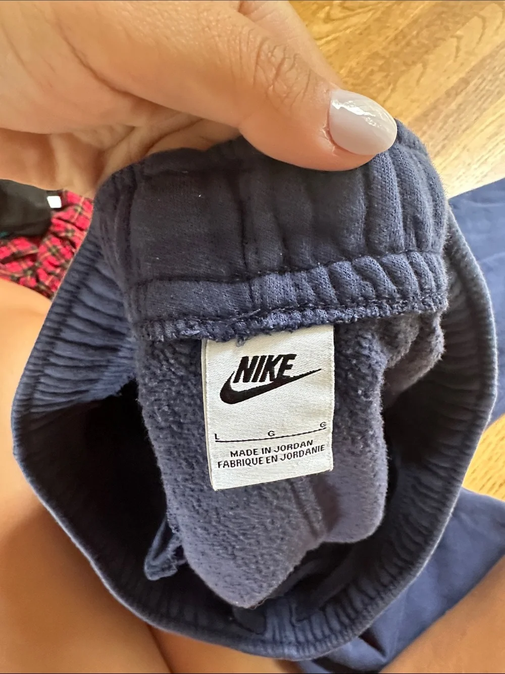 Nike Kids Dark Blue Fleece Joggers with White Logo